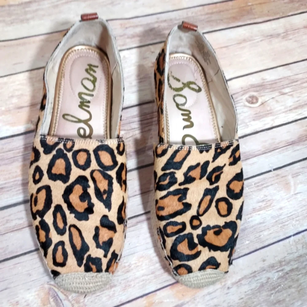 Sam Edelman Khloe calf hair leopard espadrilles 8.5